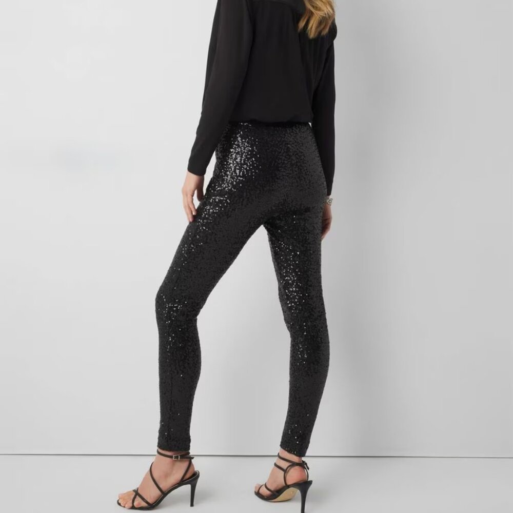 Women's Black Sequin Leggings